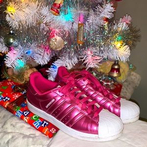 adidas superstar pink metal toe